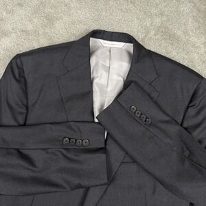 Samuelsohn Blazer Mens 42R Dark‎ Gray Super 130's Wool Sport Coat Oak Hall